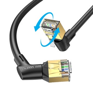 벤션 CAT8 360도 회전꺽임형 슬림 초고속 인터넷 랜선 블랙 IKL 1m, 1개