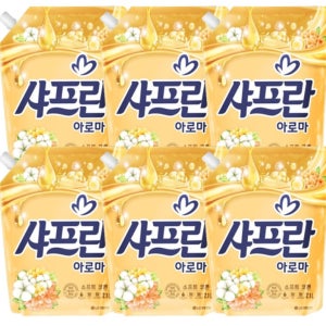 기분좋은향기 샤프란 섬유유연제 소프트코튼 리필 2.1L 6개