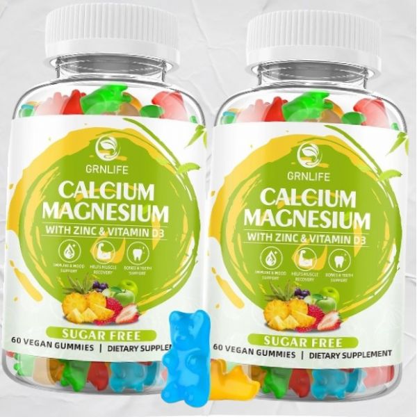 비타민D3가 포함 칼슘 마그네슘 아연 설탕 없 젤리 <b>뼈</b> 근육 건강 고 혼합 맛 입 미주 출고 <b>Grn</b>라이프
