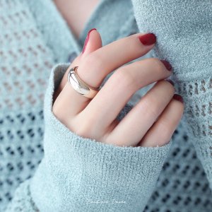 14k18k 빅 볼륨 볼드 반지 두꺼운 엥게이지 검지,중지 금반지 리얼화이트(샴페인골드)