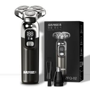 SAMSEA TXD-02 대 출력 휴대용 방수 전기 면도기+코털 제거기 블랙