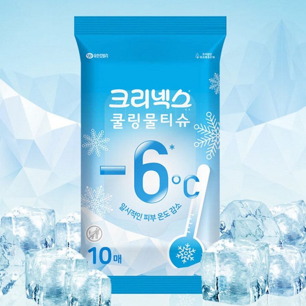 쿨링 티슈 얼굴 땀 닦는 물티슈 시트 데오드란트 쿨 티슈 10매입 10개