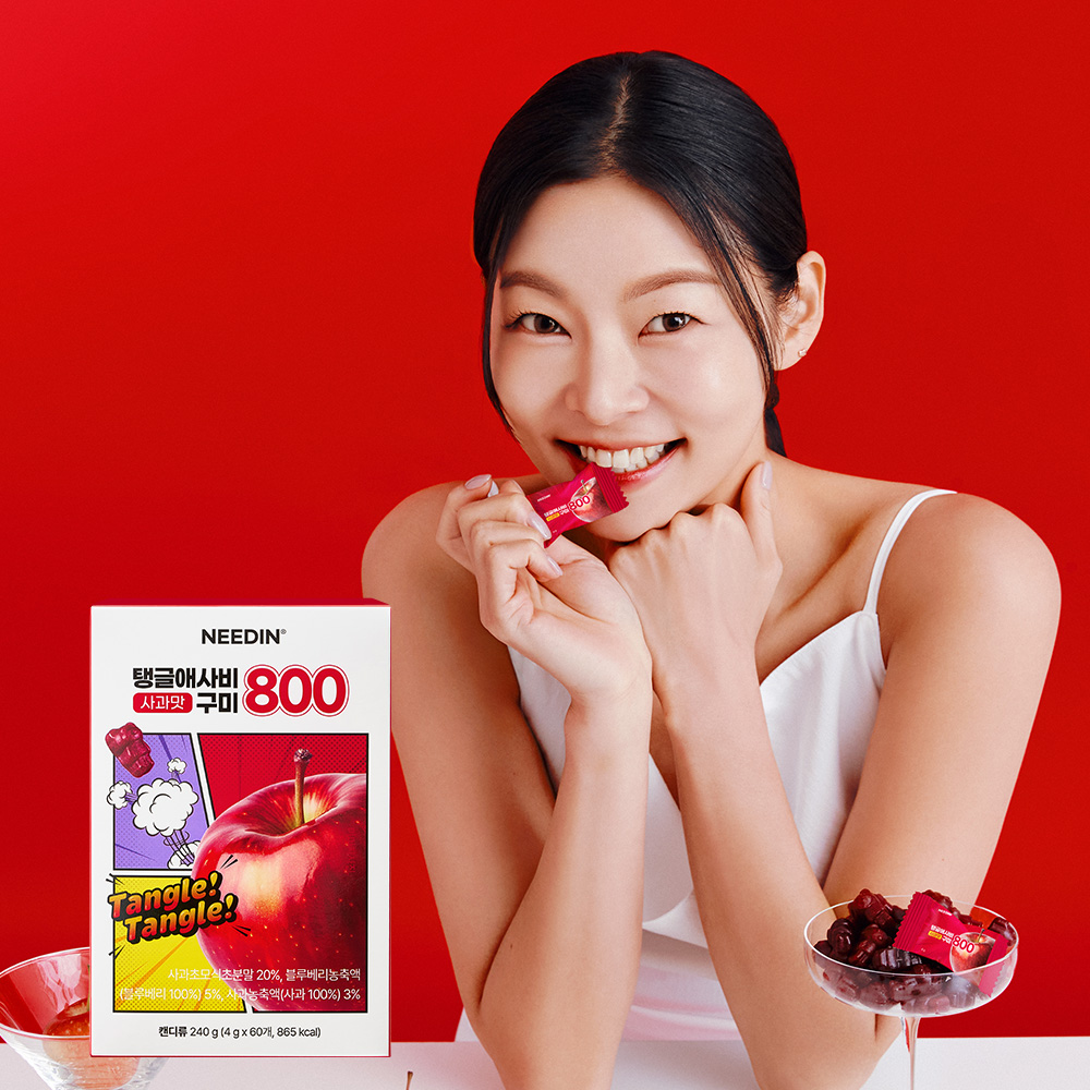 니드인 탱글<b>애사비 구미</b> 800 4g x 60구미 1/3/5박스 애플사이다비니거 사과초모식초 젤리