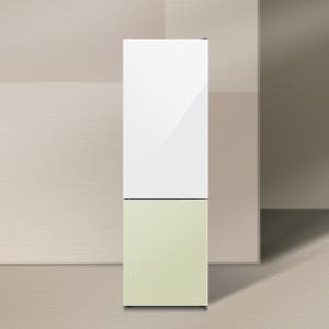 하이얼 글램글라스 스마트 콤비 냉장고 HRP255MDWG 244L 화이트+세이지그린