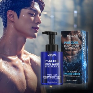 몽잘 맨즈 팍쿨 쿨링 바디워시 시원한 남성 바디클렌저 500ml, 1개