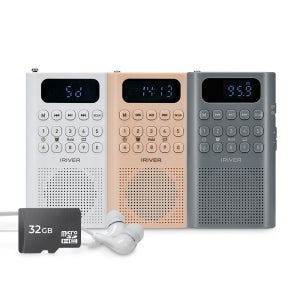 휴대용라디오 스피커 MP3플레이어 아이리버 IRS-C808 마이크로SD 32GB 이어폰