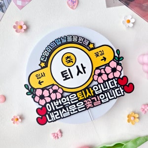퇴사 퇴임 토퍼 상사 직장동료 파티 축하 이직 기념 케이크 지하철역 제작