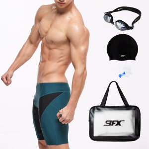 9FX 남자 실내수영복 5부 실내강습용 풀세트