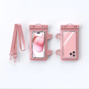 오하이 3Way 다용도 스마트폰 방수팩 크로스 IPX8등급+석션컵 핑크