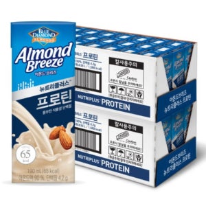 아몬드브리즈 뉴트리플러스 아몬드우유 저당두유 190ml 48팩