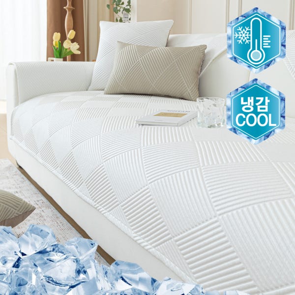 오라이프샵 듀라론 프리미엄 냉감 쇼파패드 90x180cm 화이트 여름용 소파매트