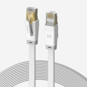 CAT8 기가랜선 이더넷 케이블 플랫 0.5m, 화이트