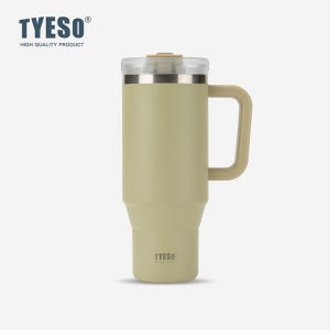 tyeso 대용량 텀블러 보온 보냉텀블러 차량용 손잡이텀블러 컵 여학생 1.2L, 카키