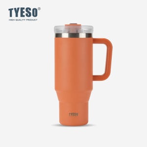 tyeso 대용량 텀블러 보온 보냉텀블러 차량용 손잡이텀블러 컵 여학생 1.2L, 오렌지