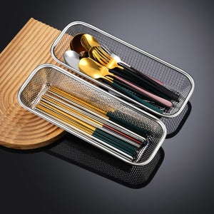 레트로 스텐 수저통 식세기 수저함 1+1