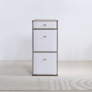 동서가구 오보에 원목 디바이더 아일랜드 서랍장 400, 3단, 화이트