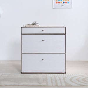 동서가구 오보에 원목 디바이더 아일랜드 서랍장 800, 3단, 화이트