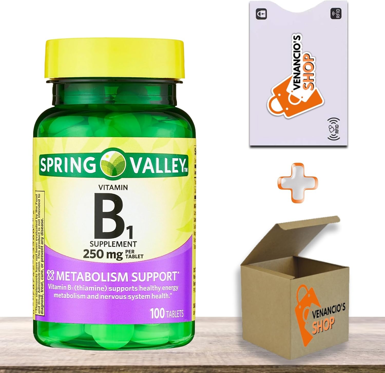 Spring Valley <b>스프링밸리</b> 티아민 <b>비타민 B1</b> 250mg 100정 1팩