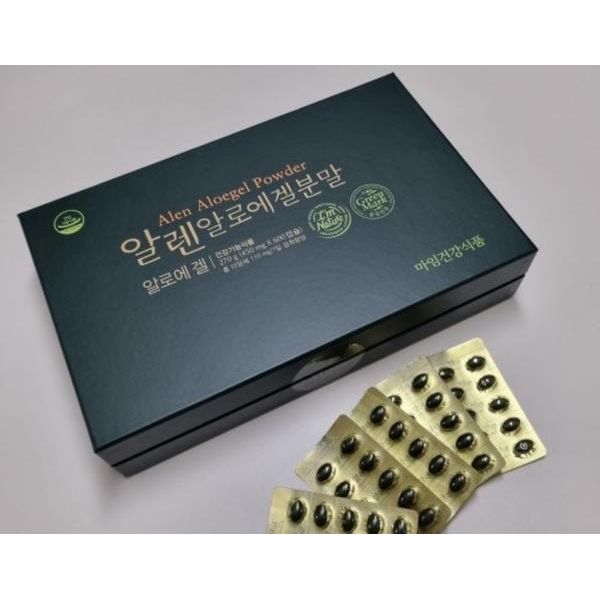 알로에<b>마임</b> 알렌 알로에겔 분말 270 g(450 mg x 600캡슐) - 나이트젤 50장 지급