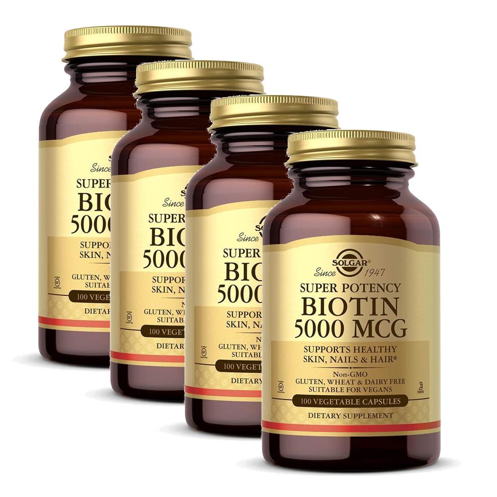 솔가 비오틴 5000mcg 캡슐 100정 4개 Solgar Biotin Super Potency