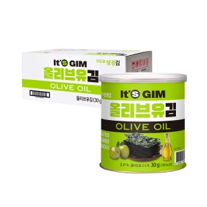 [성경김본사] 지도표 이츠김 올리브유 프리미엄 캔김 30g, 20개