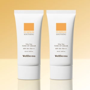 웰더마 펌킨 비타 톡스 톤업 크림 SPF 50+ 50ml, 2개 (PDRN 피팅 1매 증정)