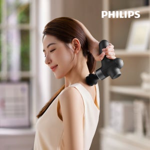 필립스 BLDC 쿠셔닝 마사지건 PPM7317 4종헤드 초경량 헬스 휴대 근육풀이 안마기
