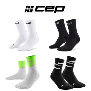 CEP 양말 5.0 화이트 블랙 / 코어 런 미드컷 삭스 러닝 마라톤 압박 스포츠