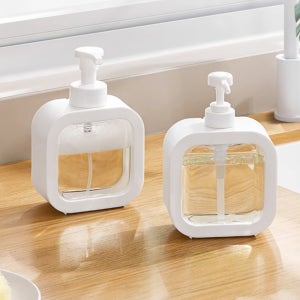 리필 공병 투명 디스펜서 500ml 2개 보이는 세제통 주방 세탁 액체 샴푸 핸드워시 용기