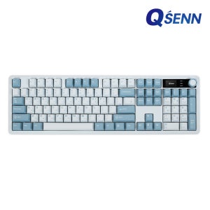 큐센 QSENN Q104 LCD 풀배열 유무선 블루투스 기계식 키보드 슈팅스타, 저소음 바다소금축
