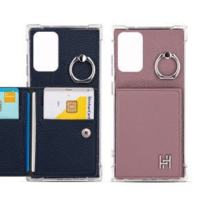 가죽 카드 수납 포켓 링 젤리 범퍼 케이스 인디핑크, 갤럭시A퀀텀2-A82