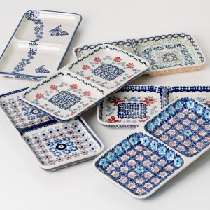 폴란드그릇 마뉴팍투라 두 칸 나눔접시 대