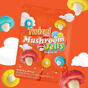 트위젤 머쉬룸 모양 젤리 360g (30g x 12개입) 디저트 어린이간식 과일맛 사탕 캔디