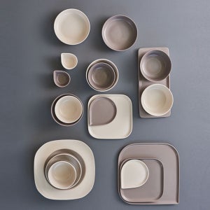 온반 그릇세트 도자기 식기 신혼그릇 21종, 잿빛+모래빛, 1세트