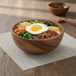 우드 볼 샐러드볼 비빔밥 디저트 아카시아 나무 그릇 원형 3호 21.5cm