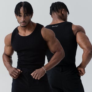 [베르만어패럴] 무지 골지 머슬핏 나시 2colors 남자 망고나시 민소매 레이어드 탱크탑 헬스 짐웨어