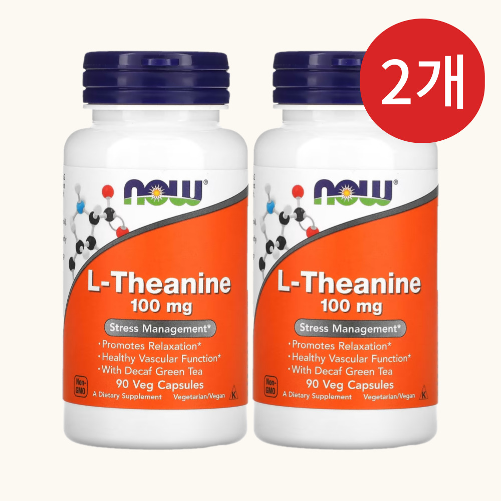 <b>나우푸드 테아닌</b> L테아닌 나우 100mg 90캡슐, 2개