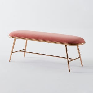 루아르 편한 식탁 벤치의자 2인 긴의자 핑크 로즈골드