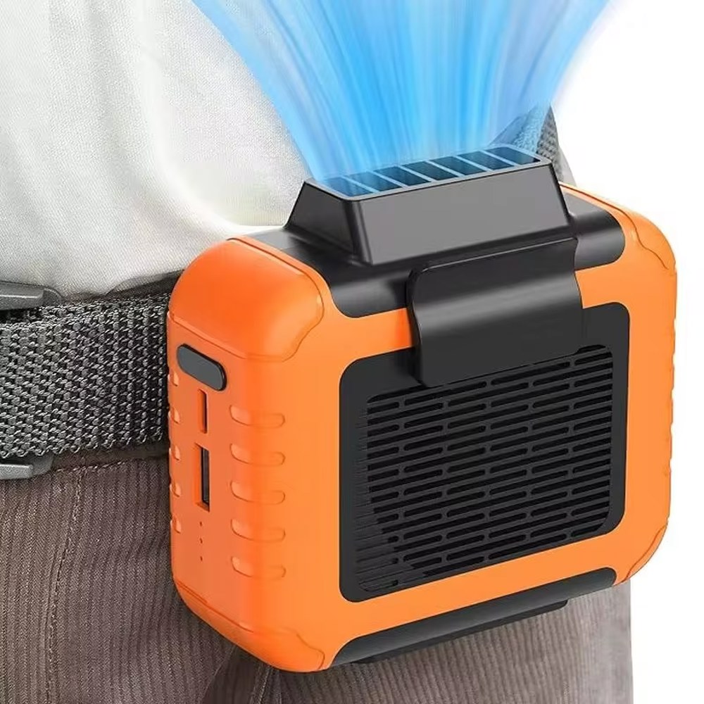 휴대용 허리 클립 배터리 하이킹용 선풍기 6000mAh 시간 충전식 핸즈프리 24 작동 작업 Gr n 6000mAH