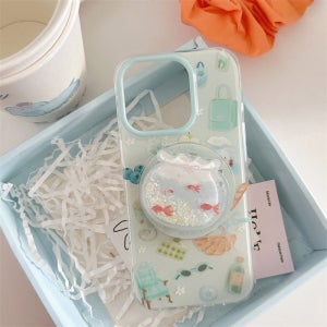 금붕어 아이폰 맥세이프 케이스 어항 케이스 16프로 액체 글리터 스마트톡