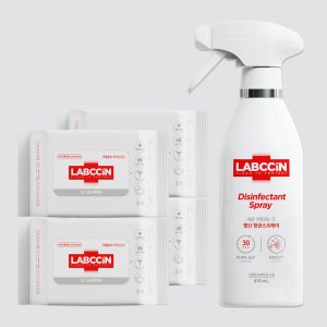 [본사배송] 랩신 항균스프레이 410ml+손소독티슈 20매X4개