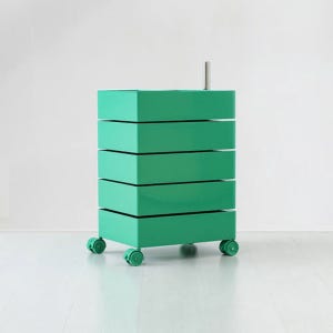 회전 주방 트롤리 식당 서빙 병원 이동식 카트 서빙카트 5단 그린