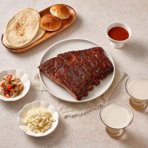 [더앰버스모크] 훈연 스페어립 등갈비 폭립 500g 텍사스 바베큐(캠핑음식 홈파티 선물용)