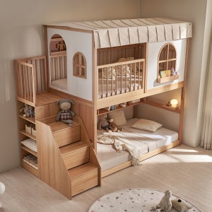 [꿈꾸는요셉]요셉SG 하우스 이층 침대 수납계단 로우 루프탑 세트 JSGBE32