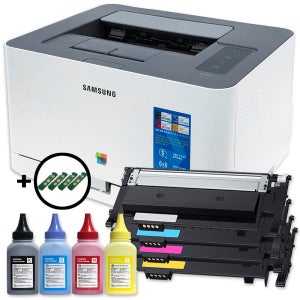 삼성 충전 프린터 SL-C513 레이저프린터 칼라프린트기 무한 토너 리필 파우더 포함