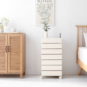 트롤리수납함 펜트리 슬라이딩 수납함 옷장정리 옷보관함 트레이 7단