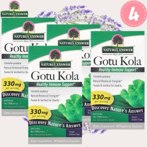 네이처스앤서 고투 콜라 병풀 추출물 Gotu Kola 330mg 60캡슐 4개
