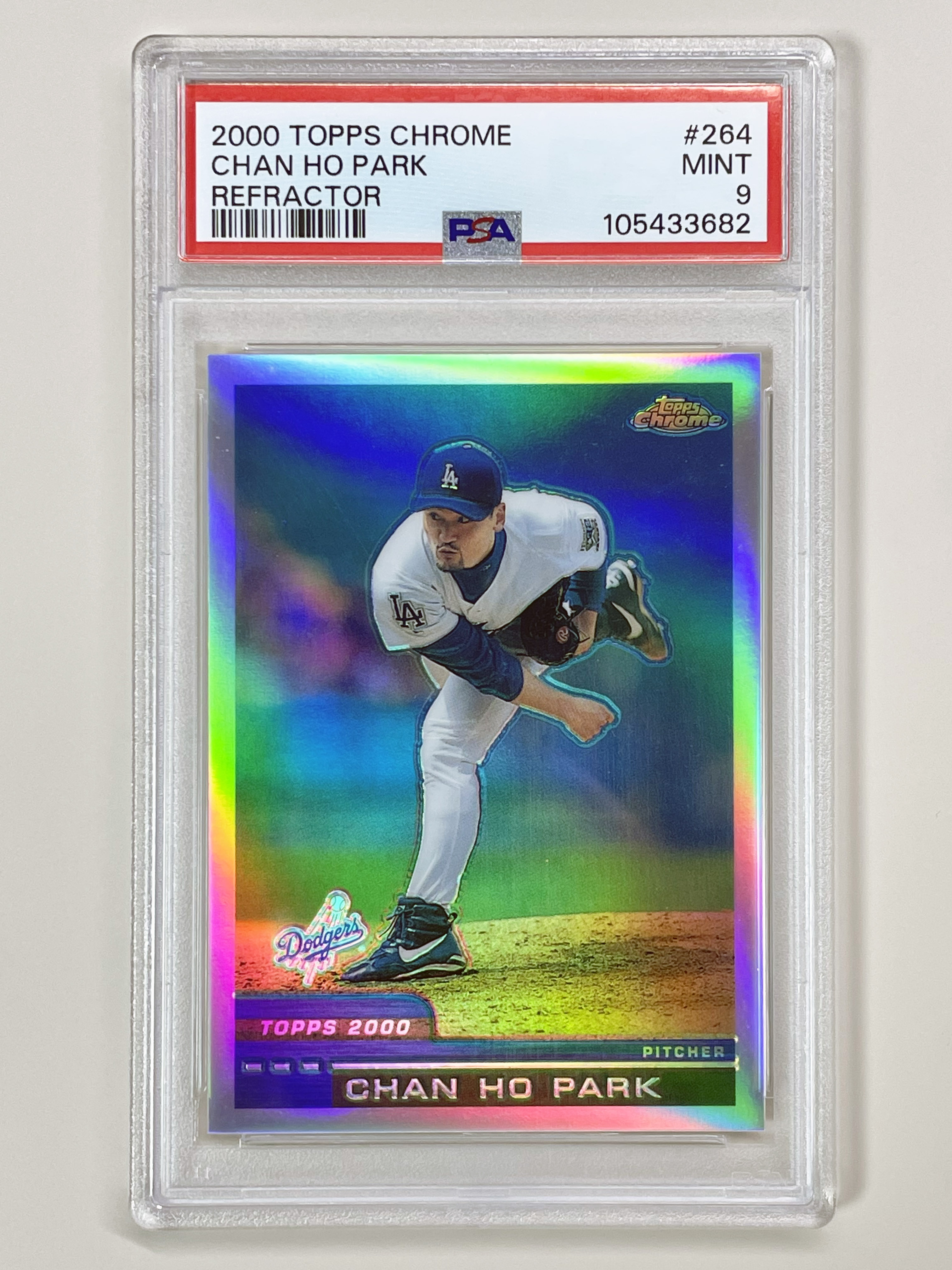 00 Topps Chrome 264 Refractor 박찬호 PSA9