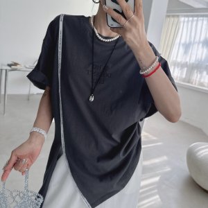 블프 테이프티 여리핏 트임 레터링 유니크 반팔티