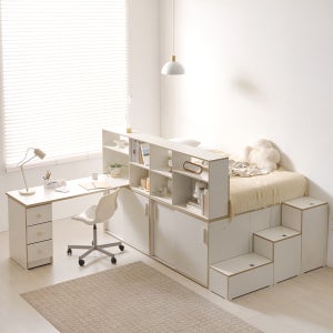 집무드 카고 평상형 슈퍼싱글 SS 수납침대 A형 책상 세트 1200